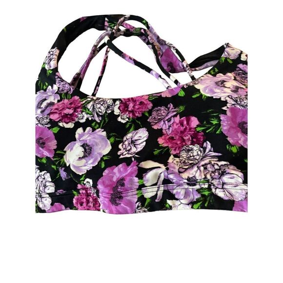 Victoria Secret Pink Strappy Racerback Bra size M Pink/ Multi / Floral Sports - Picture 3 of 12